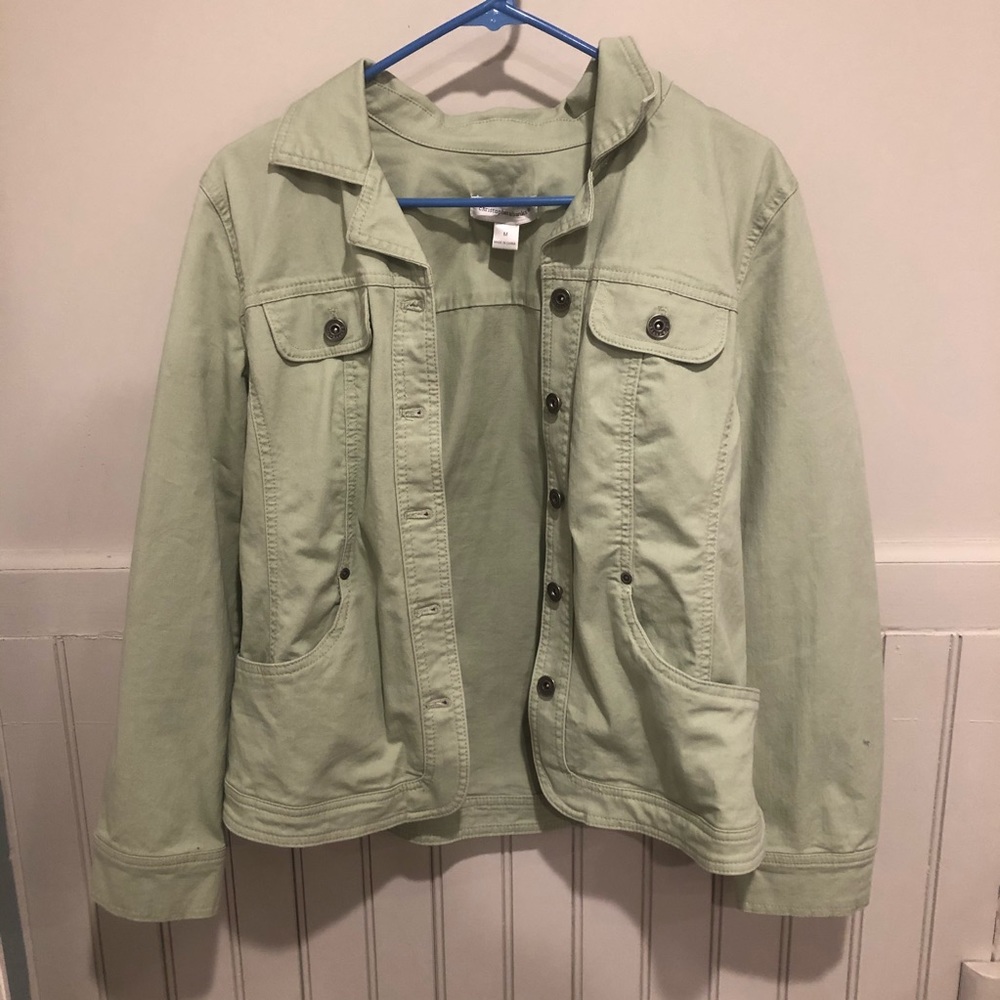 Christopher & Banks Light Sage Jean Jacket